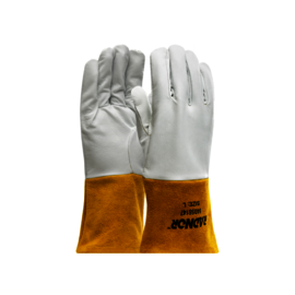 RADNOR RAD64056147 Large White And Brown Premium Welders Glove